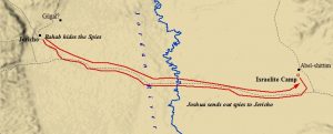 Battle of Jericho, route of the spies