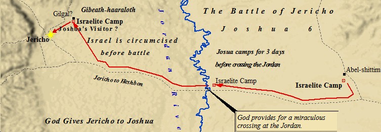ancient maps, Bible history, military history, Bible battles, Army of God, Battle of Jericho, Joshua 6