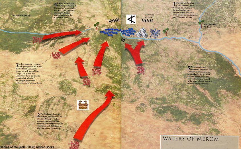 military history, ancient war, battle map, battle strategy, military tactics, Battle of Waters of Merom, Joshua 11