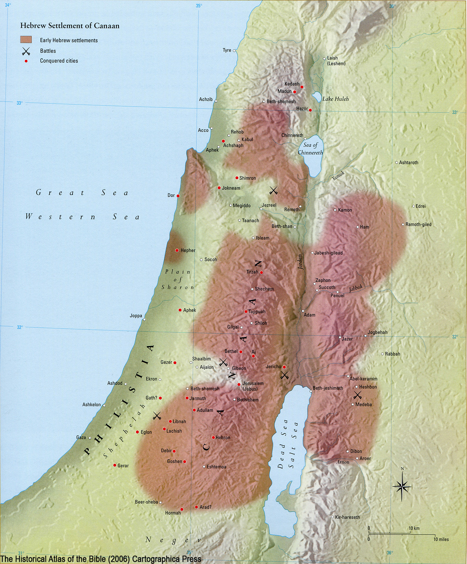 Ancient Middle East map, ancient maps, Biblical maps, occupation of Canaan
